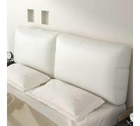 Beige,53inch/135cm,Solid Color Bedside Support Cushion Rectangular Reading Pillow Faux Leather Large Backrest Reading Rest Upholstered,Headboard Dunk Bed Sofa Bolster