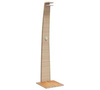(beige, 55 x 60 x 224 cm) vidaXL Outdoor Shower Garden Beach Pool Shower Poly Rattan and Acacia Wood