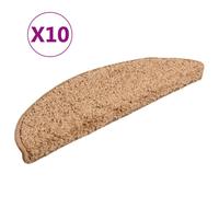 Vidaxl Stair Mats 10 Pcs 56X17X3 Cm Beige, Cream