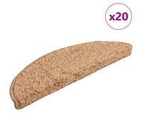 (beige, 56 x 17 x 3 cm/ 20 pcs) vidaXL Stair Mats Home Decorative Stair Step Rug Carpet Protector Tread Mat