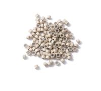 Beige 5mm x 3mm Silicone Lined MicroBeads Links Hair Extension Micro Rings Bead
