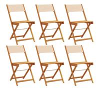 Bistro Chairs Outdoor Chair Dining Chair Solid Wood Acacia and Fabric vidaXL