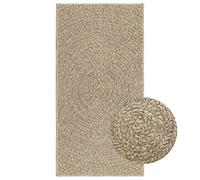 Rug 60x110 cm Beige PP Jute Look Indoor Outdoor Easy Clean Patio Mat Lightweight