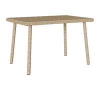 (beige, 60 x 40 x 37 cm) vidaXL Garden Coffee Table Rectangular Light Grey 40x40x37 cm Poly Rattan