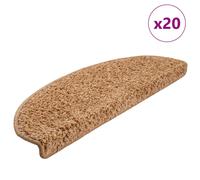 (beige, 65 x 21 x 4 cm/ 20 pcs) vidaXL Stair Mats Home Decorative Stair Step Rug Carpet Protector Tread Mat