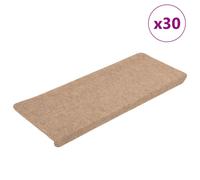 (beige, 65 x 24.5 x 3.5 cm/ 30 pcs) vidaXL Self-adhesive Stair Mats Carpet Stair Treads Stair Step Protector Rug