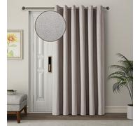 (Beige, 66" X 84" - (168cm x 210cm)-Single Panel Door Curtain.) Thermal Insulated Curtains 100% Blackout Ring-Top Eyelet Curtain Panel with Tiebacks