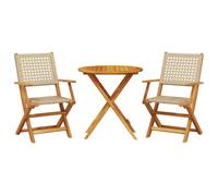 Garden Dining Set 5 Piece Table and Chair Poly Rattan and Solid Wood vidaXL