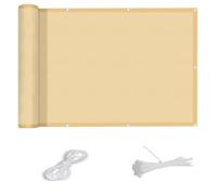 Beige 90x400cm Opaque Privacy Fence Cover - Versatile Outdoor Solution for Balconies, Patios, Gardens & Decks - Enhance Privacy & Style in Your Outdoor Spaces