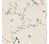Beige - 98082 - Phoebe - Birds - Trees - Blossom - Butterflies - Statement - Holden Decor Wallpaper