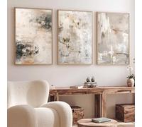 Beige Abstract Canvas Wall Art Beige and Black Pictures Beige Neutral Wall Art Neutral Canvas Prints Modern Black and Beige Wall Art Minimalist Art Picture Abstract Modern Artwork 16x24inchx3 No Frame