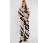 Beige and Black Abstract Brushstroke Print Co-Ord Set Love Sunshine Beige 12