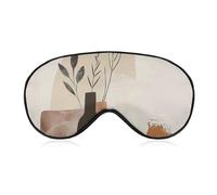 Beige and Brown Sleep Mask Light Block-Out Eye Mask for Side Sleeper Pressure-Free Soft Night Blindfold with Adjustable Strap Breathable Sleep Eye Cover for Travel