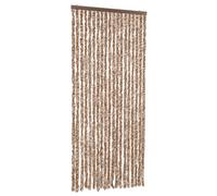 vidaXL Fly Curtain Beige and Dark Brown 56x200 cm Chenille