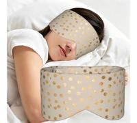 Beige and Gold Glitter Polka Dot, Sleep Mask for Home Travel, Full Eye Covers Light Blocking Eye Mask Sleep Eye and Ear Muffs