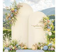 Beige Arch Backdrop Cover Set of 2 Beige Arch Cover 7.2 and 6ft Wedding Arch Cover Stretchy Backdrop Bridal Baby Shower Birthday Party Arches Stand Covers Spandex