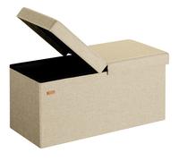 Beige bench 76x38x38cm with hinged lid