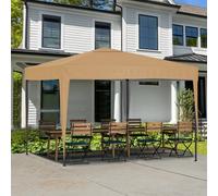 (Beige) Birchtree Waterproof Pop Up Garden Gazebo - 3 x 3m
