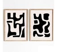 Beige Black Painting Geometric Minimalist Art Prints Black Geometric Wall Art Boho Geometric Posters Beige Minimalist Wall Art Modern Geometric Pictures for Living Room Bedroom 16x24inchx3 Frameless