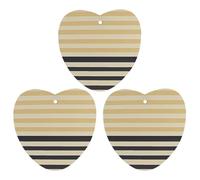 Beige Black Stripes Car Air Freshener, 3 Pcs Love form Hanging Air Freshener Cards, Long Lasting Fragrance Scented Cards for Car, Home, Office Black-style