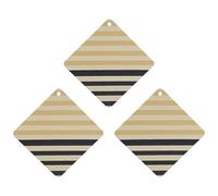 Beige Black Stripes Car Air Freshener, 3 Pcs Rhombus Hanging Air Freshener Cards, Long Lasting Fragrance Scented Cards for Car, Home, Office Gray-style