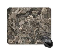 Beige Block Pattern Mouse Pad Square Mice Mat Waterproof Computer Mousepad with Non-Slip Rubber Base Wireless Mice Pad for Laptop Office Home Personalized Gaming Mousepad 25 * 30cm