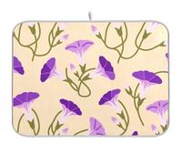 Beige Blue Violet Flower Dish mat Dish Drying Cloth mat 18 x 24 tapete para cocina