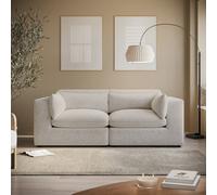 Beige Boucle 3 Seater Sofa - Hudson