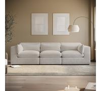 Beige Boucle 4 Seater Sofa - Hudson