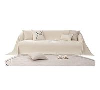 Beige Boucle Fabric Sofa Throw Blanket 180x300cm - Multi-functional Cover for Sofa Armchair Couch Bed Outdoor Protection & Decoration Soft Linen Blend