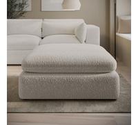 Beige Boucle Footstool - Hudson