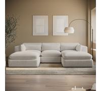 Beige Boucle U-Shaped Sofa - Hudson