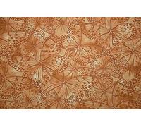Beige/Brown | 100% Cotton Indonesian Bali Batik Fabric Butterflies Printed Tie & Dyed Material Gradient Dip Dye Crafts Dressmaking Art Quilting Fabric Melody (1 Fat Quarter (55cm x 50cm))