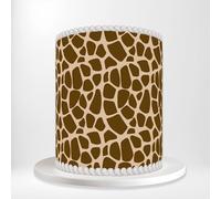 Beige Brown Giraffe Skin Pattern Wild Animal Print Safari Wrap Around Print A4 Edible Paper Icing Sheet Cake Topper Side Ribbon Border Decor for Personalised Themed Decorations