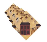 Beige brown House and fruit Car Air Fresheners Cards Set of 4 Pieces Personalized Car Fresheners Gifts for Men Women Auto Aromatherapy Tablets Hanging Scented Cards for Wardrobe Bathroom
