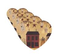 Beige brown House and fruit Car Air Fresheners Cards Set of 4 Pieces Personalized Car Fresheners Gifts for Men Women Auto Aromatherapy Tablets Hanging Scented Cards for Wardrobe Bathroom