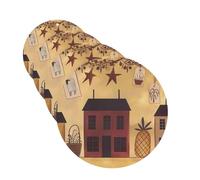 Beige brown House and fruit Car Air Fresheners Cards Set of 4 Pieces Personalized Car Fresheners Gifts for Men Women Auto Aromatherapy Tablets Hanging Scented Cards for Wardrobe Bathroom