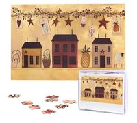 Beige Brown House and Fruit Wooden Puzzles for Adults 1000 Pieces Personalized Jigsaw Puzzle Interesting Custom Photo Puzzles Gift for Holiday Birthday Wedding Anniversay