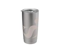Beige Brown S Tan Initial Stainless Steel Insulated Tumbler