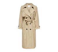 Beige Button Coat with Lapel Collar - female - ONLY - Trench Coats - Beige - L - Coats L