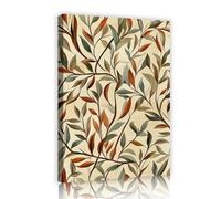 Beige Canvas Artwork Auburn Brown Willow Leaf Poster Vintage Sage Green Shrub Branch Foliage Mural Wall Art for Apartment Living Room Decor 80x120cm