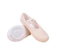 Beige Canvas Girls Ballet Shoes Soft Practice Dance Shoes Elastic Strap Shaped Kid Ballet Slippers Lightweight Split Soles Kids Shoes Slip-On Exercise Footwear UK Size 7.5