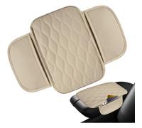 (Beige) Car Center Console Cover | Storage Organizer Car Armrest Cover | Center Console Organizer Cushion, Armrest Storage Box PU Leather Arm Rest Cover, Car