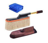 Beige Car Duster Kit Extendable Wax Brush with Storage Box Microfibre Cloth Paraffin Treated Cotton Fibres Scratch Free Dusting for Cars SUVs Trucks (Beige)
