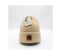 (Beige) Carhartt Hat Beanie Unisex Acrylic Winter Pull On Closure Knit Cap Soft Knit