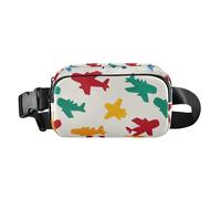 Beige Cartoon Airplane Silhouette Stylish Waist Bag Fanny Pack for Women Men Small Croose Body Purse with Adjustable Strap for Workout Running Hiking