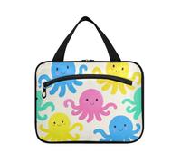 Beige Cartoon Animal sea Silhouette Hanging Toiletry Bag Hanging Travel Organizer with Hook, Designer Multifunctional Shave kit for Accessories Must Haves Travel bolsas para maquillaje de Mujer L