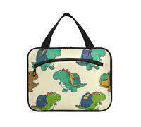 Beige Cartoon Cute Dinosaur Silhouette Hanging Travel Make up Bags Women with Hook, Designer Chic Snack Bag for Women Must Haves Work maleta para maquillaje L