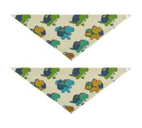 Beige Cartoon Cute Dinosaur Silhouette Seasonal Dog Bandanas Adjustable Pet Scarf for Boy and Girl Cute Pet Holiday Accessories Decor for Dogs Cats