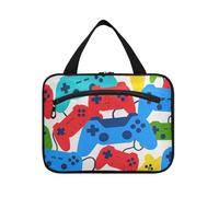 Beige Cartoon Game Silhouette Hanging Travel Bag for Women with Hook, Designer Accessories Toiletry Bags for Trip Essentials Traveling Bolsa de maquillaje para Mujer L